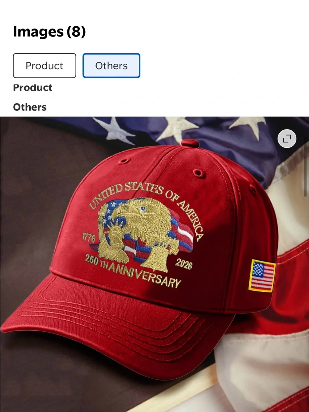 NWT- Women or men’s United States of America Red Embroidered Eagle Baseball Cap